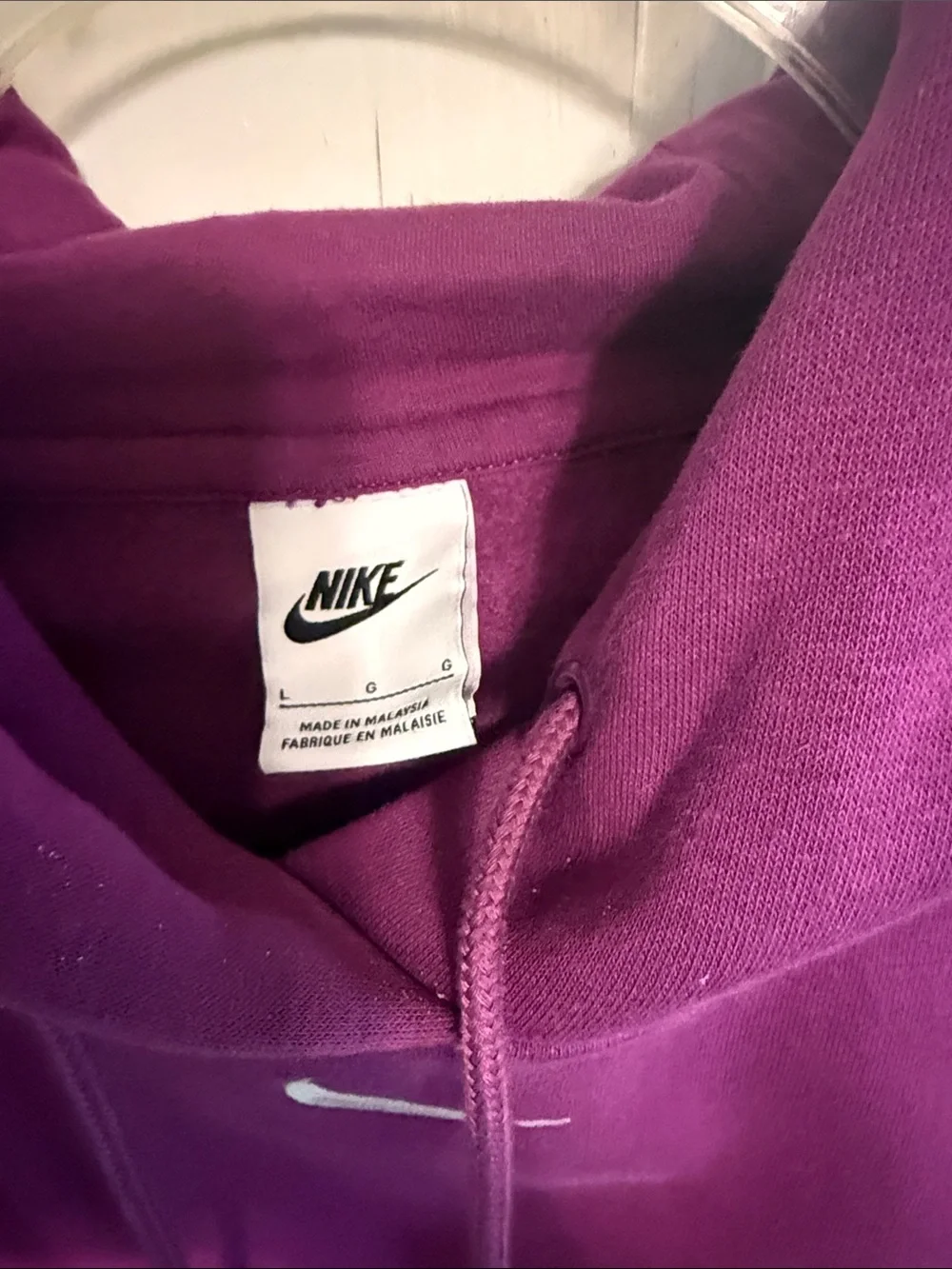 Nike Purple Pullover Hoodie with White Swoosh